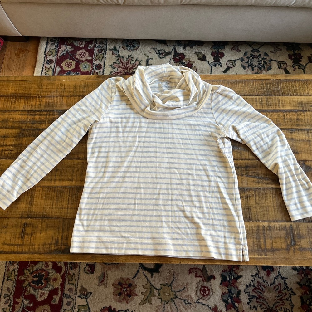 L.L. Bean Mock Neck Pima Cotton Long-sleeved Tee